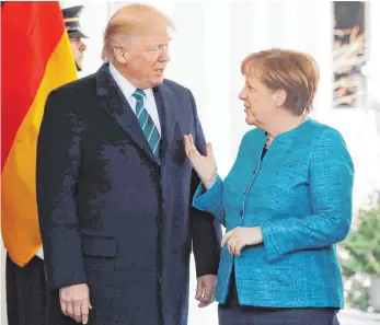  ?? FOTO: DPA ?? Premiere im Weißen Haus: Donald Trump und Angela Merkel bei ihrem ersten Treffen.