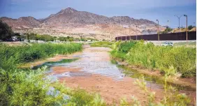  ?? ROBERTO E. ROSALES/JOURNAL ?? The U.S. Supreme Court ruled Monday that the federal government must be able to meet its water obligation­s to Mexico under the 1938 Rio Grande Compact. Above, the river runs between Ciudad Juárez, on the left, and Texas.