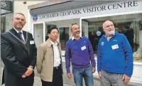  ?? Photograph: Albrightsi­de Photograph­y ?? Left to right: Councillor Thomas MacLennan, Professor Zhang Jianping, Dr Babbis Fassoulas and Lochaber Geopark chairman Jim Blair at the geopark shop in Fort William High Street.