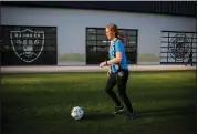  ?? RAY CHAVEZ — STAFF PHOTOGRAPH­ER ?? Oakland Roots Soccer Club President Lindsay Barenz is seen at the team's training facility, formerly the Oakland Raiders' training facility, in Alameda in December.