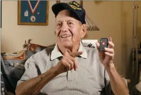  ??  ?? WWII HERO GETS TO STAY AT HOME: Pete Shaw has always been sharp as a tack, but when the minor falls started, Pete nearly landed in a nursing home. But Pete dodged all that when his daughterin-law found this number (1-800-929-8049 EXT: FHHW513) and got him a tiny medical alert device that instantly connects him to help whenever and wherever he needs it with no monthly bills ever.