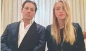  ??  ?? Depp and Amber Heard in their bizarre pro-quarantine video; and Barnaby Joyce in London.