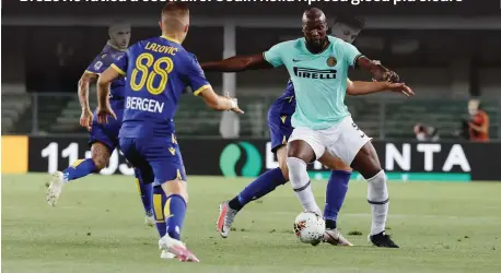  ?? ANSA ?? Romelu Lukaku (27 anni) è alla sua prima stagione all’Inter. Contro il Verona è stato sostituito nella ripresa da Lautaro