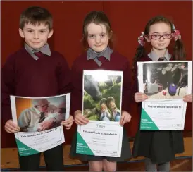  ??  ?? LEFT: overall winner Eoin Cloke and RIGHT: Kyle O’Callaghan, Cora Dunne and Aideen Reck, who were all highly commended.