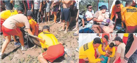  ?? FOTO: EL HERALDO ?? 1
2
3 (1) Elementos del Cuerpo de Bomberos rescataron los cadáveres de seis ahogados en diferentes balnearios. (2) El señor Enrique Enamorado es trasladado al hospital de Santa Bárbara tras ser rescatado con vida. (3) Bomberos asisten al joven Marlon...