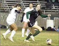  ?? PHOTO BY VICKY SHEA ?? Hannah Tyree earned first team All-SYML after scoring 28 goals and 12 assists for 68 points overall in 25 matches for the Lady Warriors.