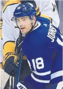  ?? RENÉ JOHNSTON TORONTO STAR ?? Andreas Johnsson is a candidate to sub in for an injured Zach Hyman as left wing on the Leafs’ top line.