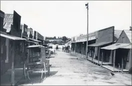  ?? COURTESY RIVERSIDE MUNICIPAL MUSEUM ?? The Chinatown at Tequesquit­e and Brockton avenues is seen circa 1900. The neighborho­od lasted until 1974 when its last resident died and the remaining structures leveled in 1980.