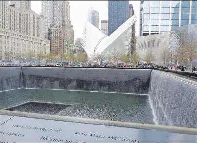  ?? JOHN NOWLAN PHOTO ?? World Trade Center Footprint. Memorial