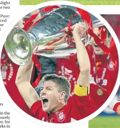  ??  ?? Jon Dahl Tomasson (right) put away his kick during the penalty shoot-out in Istanbul, but Steven Gerrard took home the trophy