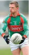  ??  ?? Austin O’Malley in action for Mayo, where he feels expectatio­ns are not getting out of control this year