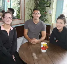  ??  ?? Jo Murphy, Dylan Redmond (manager) and Lavigne Rusu planning for the re-opening of The Cotton Tree Cafe.