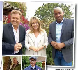  ?? ?? Homes Under the Hammer presenters Martin Roberts, Lucy Alexander and Dion Dublin. Left: Escape to the Country’s Jules Hudson and Repair Shop host Jay Blades