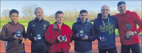  ??  ?? Medway & Maidstone AC runners celebrate their success at Norman Park