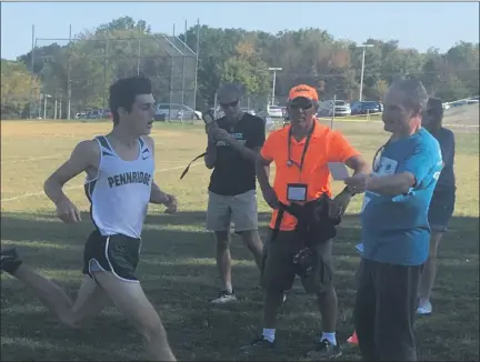  ??  ?? KEV HUNTER — MEDIANEWS GROUP Pennridge’s Diego Lera-Lozano, seen finishing first in a dual-meet win over Souderton Area last year, will be one to watch in the Suburban One League Continenta­l Conference and in District 1-3A.