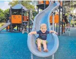  ?? ?? Nate Johnson, 2, enjoys the new park.