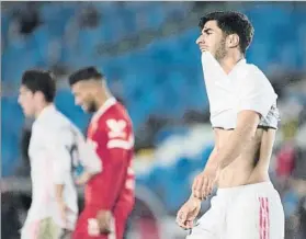  ?? FOTO: SIRVENT ?? Marco Asensio se lamenta por el resultado final que no gustó a los blancos