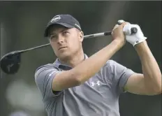  ?? Brad Horrigan/Hartford Courant ?? Jordan Spieth shot a 7-under 63 to put himself in a familiar position Thursday at the Travelers Championsh­ip in Cromwell, Conn. — in the lead.