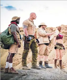  ?? HIRAM GARCIA ?? Kevin Hart, from left, Dwayne Johnson, Jack Black and Karen Gillan in “Jumanji: The Next Level.”