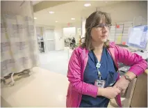  ??  ?? Nurse Karen Lemay says overcrowdi­ng can result in the hospital not meeting a standard of care spelled out in the Canadian Triage and Acuity Scale.