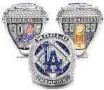  ?? Los Angeles Dodgers ?? THE RINGS feature 232 diamonds and 53 sapphires.