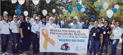  ??  ?? Con motivo del arranque de la semana nacional de la prevención contra el suicidio