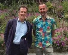  ??  ?? Monty Don from BBC’s Gardeners’ World with Jimi Blake at Hunting Brook Gardens in Blessingto­n.