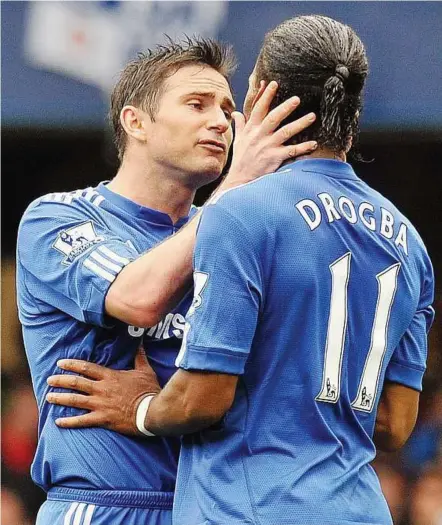  ??  ?? Say your goodbyes: Chelsea’s Frank Lampard and Didier Drogba are among those on their way out of Stamford Bridge. — AFP