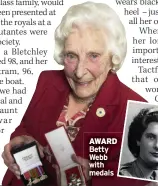  ?? ?? AWARD Betty Webb with medals