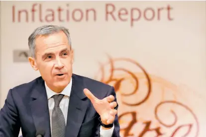  ??  ?? Mark Carney, gobernador del banco central británico.