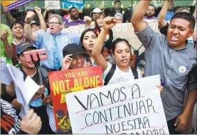  ?? KARL MONDON — STAFF PHOTOGRAPH­ER ?? DACA recipients attend a rally in San Jose following the Trump adminstrat­ion’s anouncemen­t.