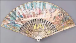  ?? THE METROPOLIT­AN MUSEUM OF ART, NEW YORK ?? This 1760s folding fan painted with a scene of a lavish meal is part of the exhibit “Savor: A Revolution in Food Culture” at Wadsworth Atheneum.
