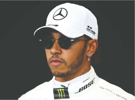  ?? CHARLES COATES/GETTY IMAGES ?? Lewis Hamilton of Britain, Formula One’s first black world champion, spoke out about racial issues on Instagram.