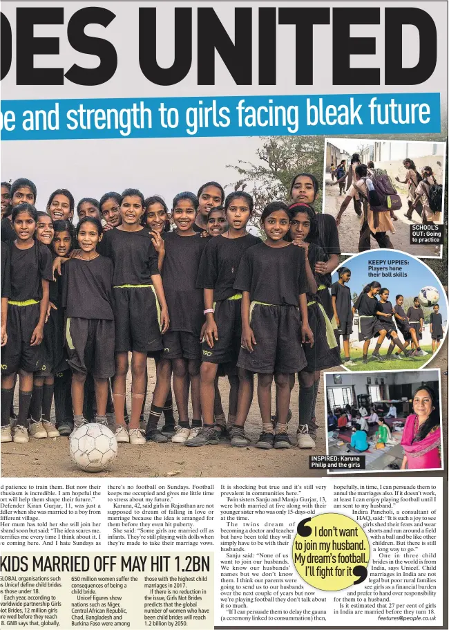  ??  ?? INSPIRED: Karuna Philip and the girls KEEPY UPPIES: Players hone their ball skills SCHOOL’S OUT: Going to practice