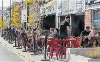  ?? BOB TYMCZYSZYN TORSTAR FILE PHOTO ?? The city of St. Catharines has waived collecting fees from restaurant­s for sidewalk and pop-up patios for the entire year.