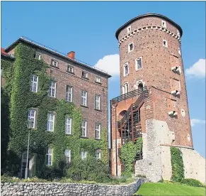  ?? [ Rainer Heubeck] ?? Zeitgenöss­ische Kunstturnü­bungen auf der Bernatek-Brücke. Frühere Königsresi­denz: die Burganlage auf dem Wawel.