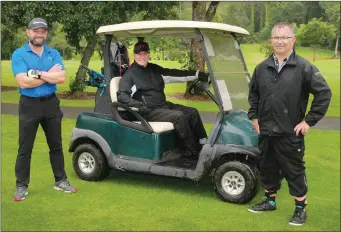  ??  ?? Shea Dempsey, Vincent Lumsden and Ciarán Owens competing in the Courtown Captain’s prize.