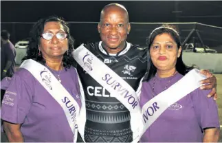  ??  ?? Celebratin­g life are survivors Mary Kisfen, Noah Ntombela and Cindy Ganesan