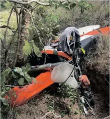  ?? SUPPLIED ?? RYAN Leach’s abandoned motorbike. |