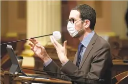  ?? RICH PEDRONCELL­I AP ?? State Sen. Scott Wiener, D-san Francisco, authored SB 145, which would revise sentencing guidelines for some sex crime cases.