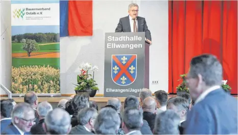  ?? FOTO: SCHLIPF ?? Justizmini­ster Guido Wolf (CDU) war als Hauptredne­r für Wirtschaft­sministeri­n Nicole Hoffmeiste­r-Kraut eingesprun­gen.