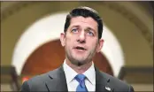  ?? BLOOMBERG PHOTO BY ANDREWHARR­ER ?? House Speaker Paul Ryan, R-Wis., seen during a Dec. 19 news briefing, gave an explanatio­n Thursday of President Trump’s tweets on the foreign surveillan­ce program.