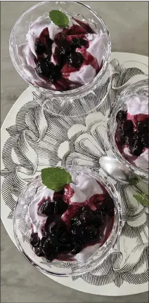  ?? PHOTO BY CATHY THOMAS ?? In cooking parlance, a “fool” is a simple dessert made with fruit and whipped cream, such as the blueberry concoction here.