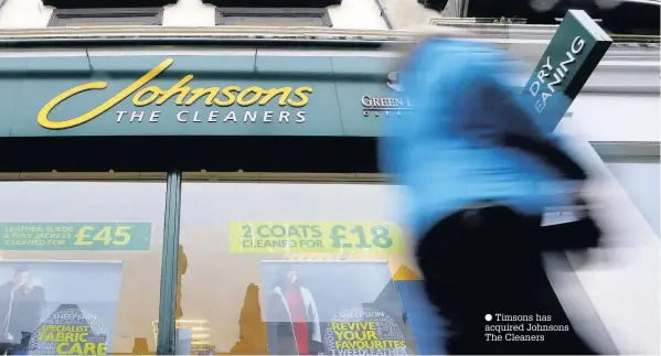  ??  ?? Timsons has acquired Johnsons The Cleaners