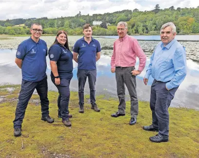  ?? ?? Permanent project Visitor Ranger Ed Wood, visitor management assistant co-ordinator Leanne Dickson, Visitor Ranger Lewis McGonigle, Highland ward councillor Mike Williamson and Strathearn ward councillor Stewart Donaldson