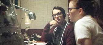  ?? AMAZON STUDIOS ?? Teenagers Everett (Jake Horowitz, left) and Fay (Sierra McCormick) investigat­e a strange sound on the school radio station in “The Vast of Night.”