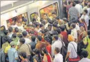  ?? HT FILE ?? Delhi Metro, used by 27 lakh people every day, is set to implement its second fare revision in eight years on Tuesday.