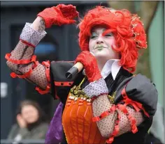  ??  ?? The Queen of Hearts at the St. Patrick’s Day Parade.