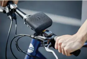  ??  ?? The Tribit Stormbox Micro is small enough to be strapped to a bicycle’s handlebar, and its IP67 rating means it can withstand the elements.