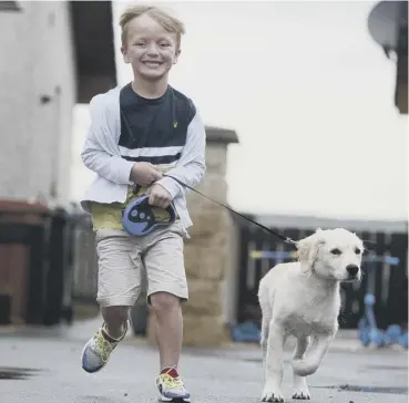  ?? PICTURE: MICHAEL TRAILL ?? 0 Mason Hale, six, from Buckie with his life-saving best friend Storm